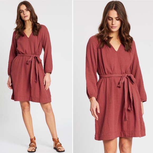 GAP Dresses & Skirts - GAP Long Sleeve Apple Butter Gauze Dress Large